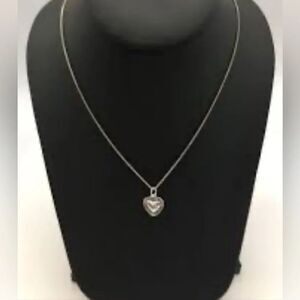 J. Crew Silver Heart Necklace
